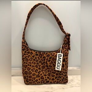 Baggu Leopard Print Nylon Shoulder Bag